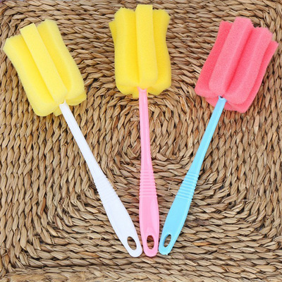 Manufactor sponge Bottle Brush baby Supplies sponge Nipple brush clean vacuum cup straw Bottle Brush