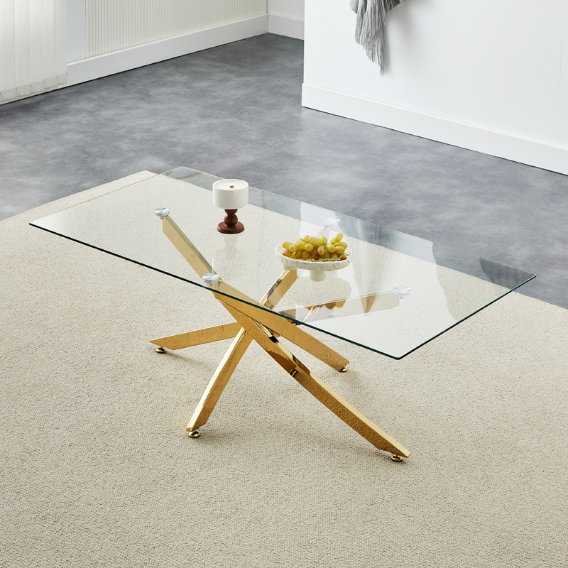 Mesa de comedor de vidrio templado de Amazon transfronteriza para apartamentos pequeños mesa redonda para el hogar mesa de negociación redonda