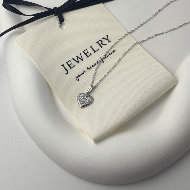 Women's Gender 925 Sterling Silver Cable Chain Heart Shape Pendant Necklace