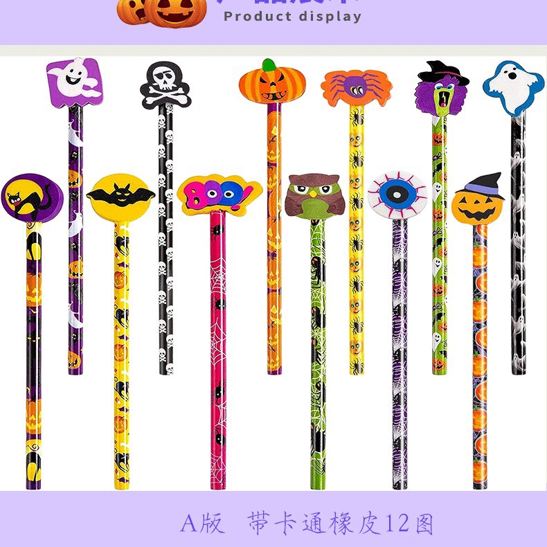 Lápiz navideño de estilo caliente de Amason, goma de borrar, festival de fantasmas de Pascua, lápiz de regalo del día de San Valentín de Halloween HB