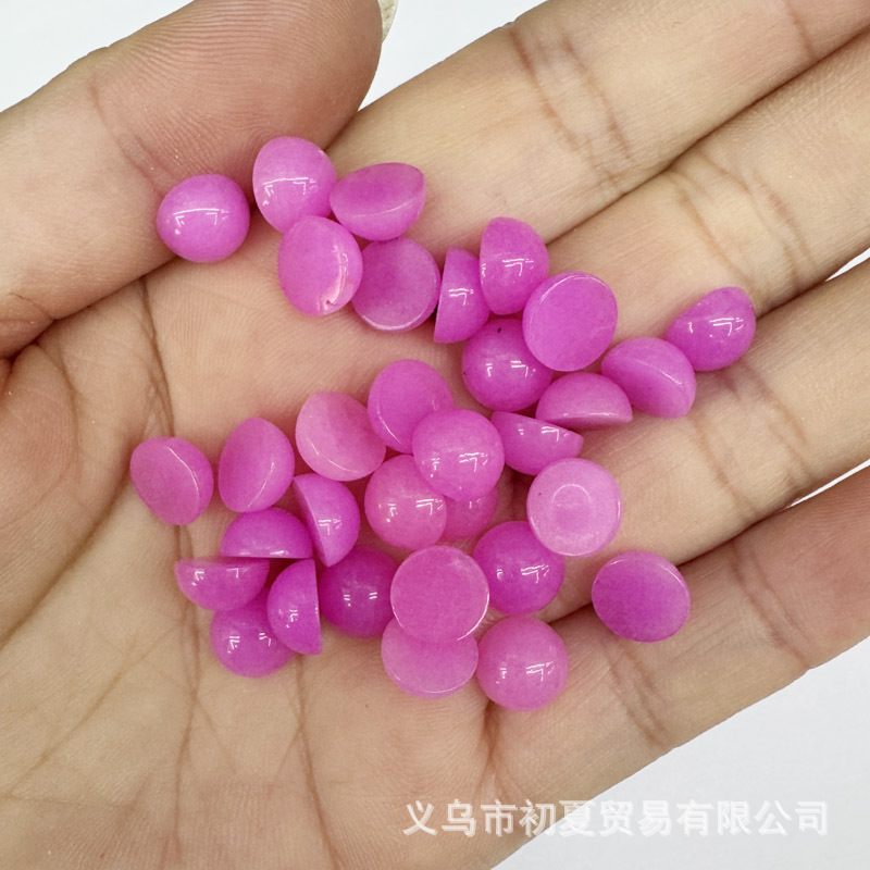 速売通爆金8mm天然石半円形戒面石パッチdiyビーズ部品卸売り