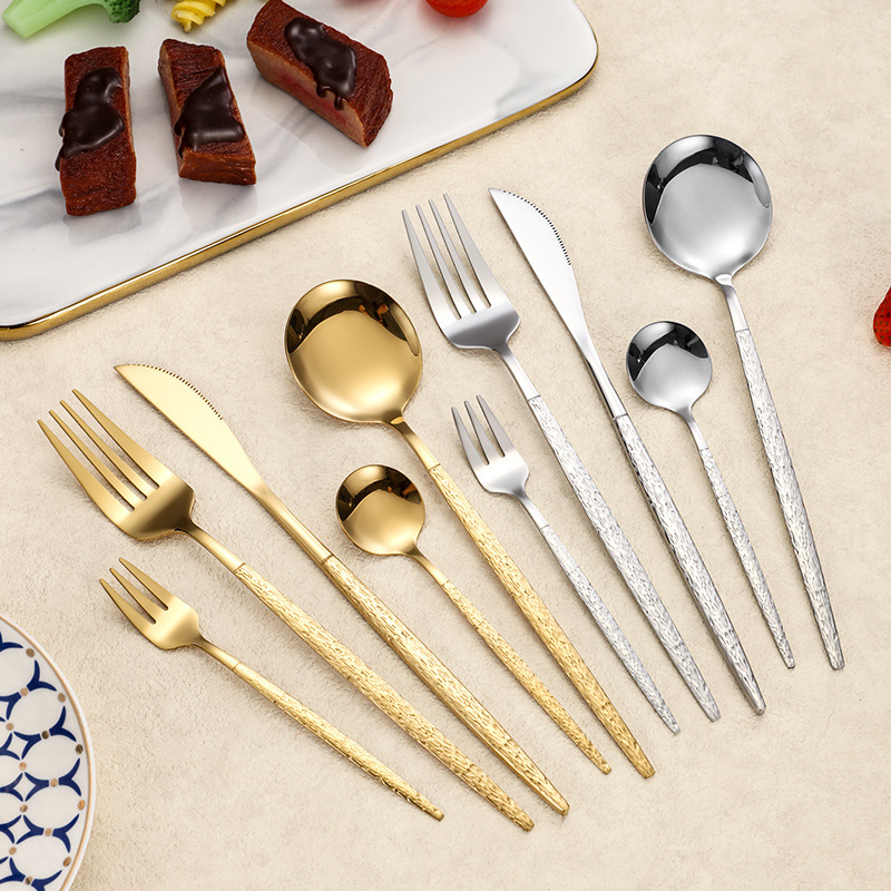 Amazon Portuguese Stainless Steel Tableware Western Steak Knife, Fork and Spoon Hotel High-End Dessert Coffee Spoon and Fork Amazon Portuguese Stainless Steel Tableware Western Steak Knife, Fork and Spoon Hotel High-End Dessert Coffee Spoon and Fork