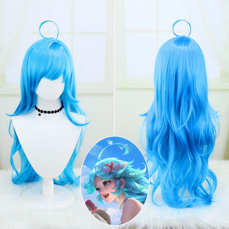 King pesticide Little Mermaid Delia cos wig accessories glory Gabonese anti-warping blue fake hair wholesale King pesticide Little Mermaid Delia cos wig accessories glory Gabonese anti-warping blue fake hair wholesale