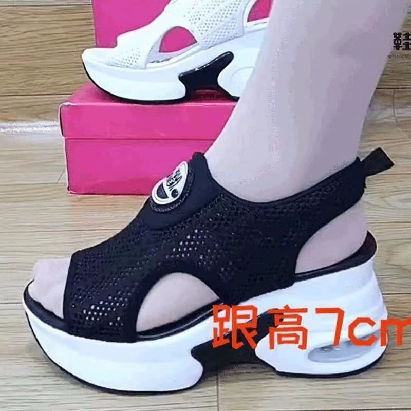 2024 весна и лето новая внешняя торговля большой размер дамы с толстым дном на консостопе сандалии temu приграничная торговля удобная и универсальная