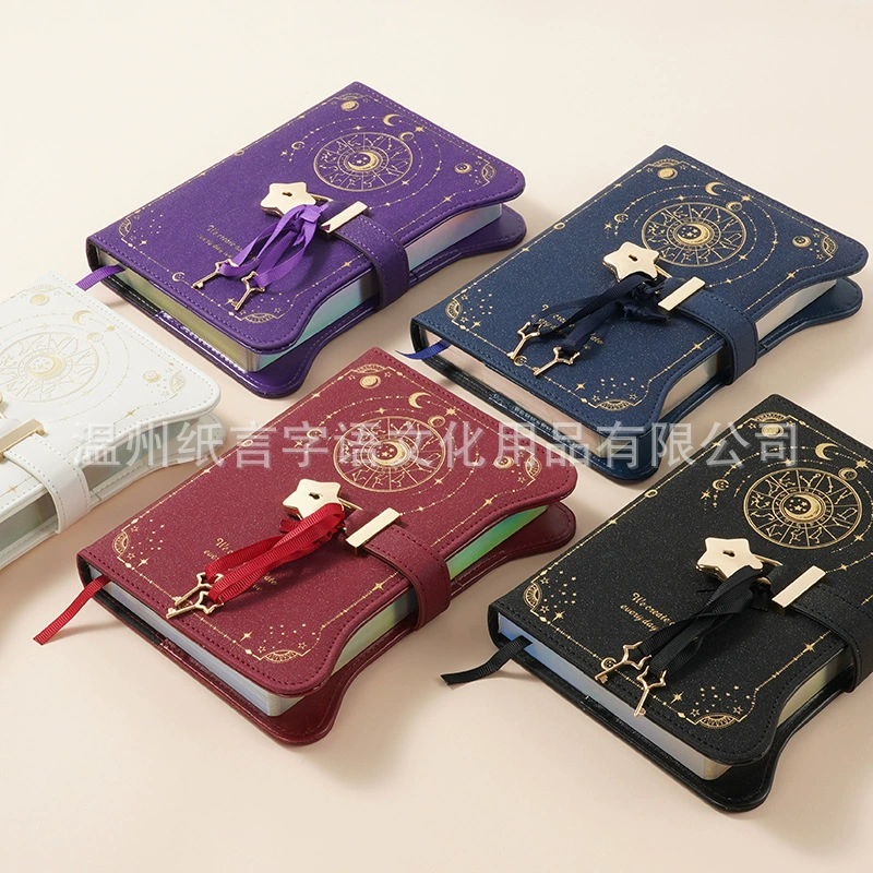 Notebook B6 Retro Lock Diary, Thick Student Notebook, Japan/Korea Style, Multiple Cover Colors