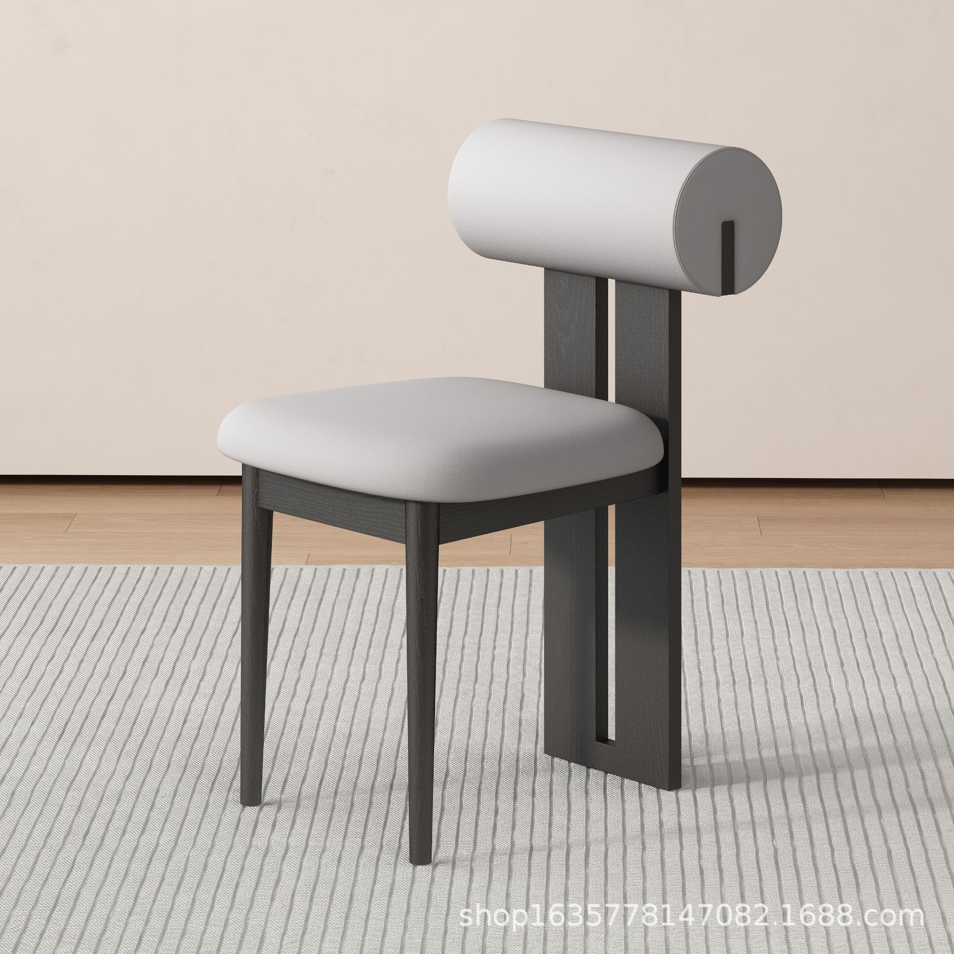 Silla de comedor de madera maciza medieval francesa retro silla de respaldo doméstica diseñador nórdico silla de hipopótamo casual fábrica de origen