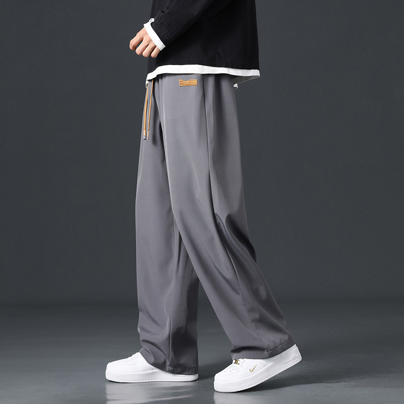 NASAベルベット厚いズボン男性秋冬保温一体ベルベットストレートパンツゆるいスポーツカジュアルパンツ