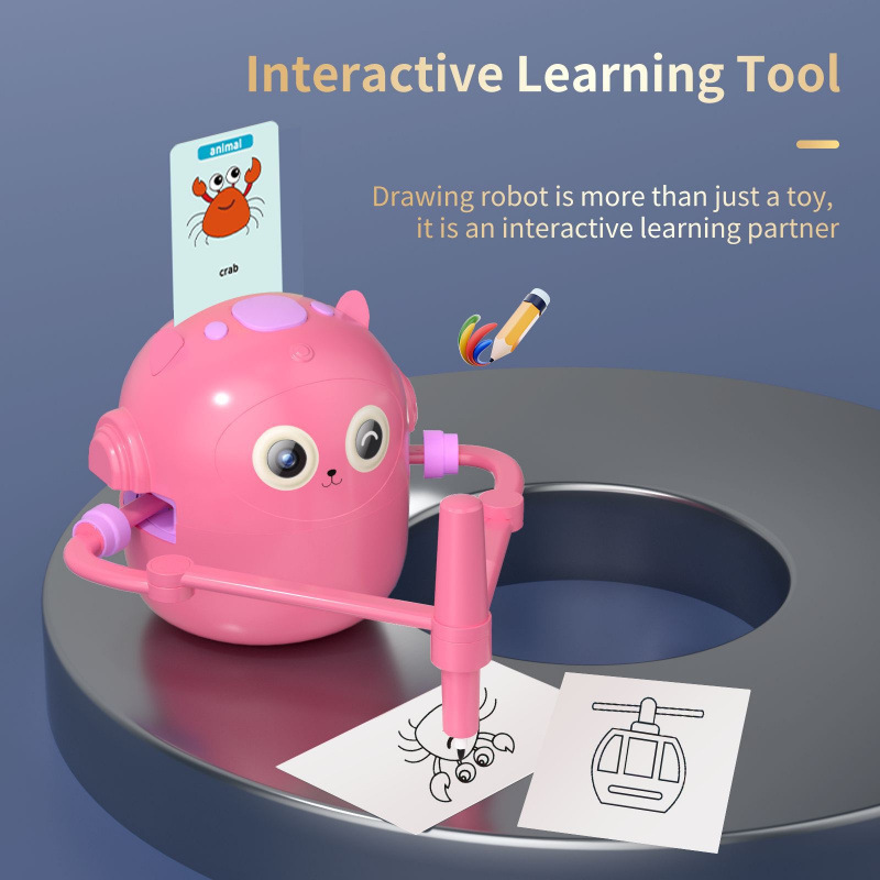 Robot transfronterizo para la educación temprana infantil enseña a los niños a dibujar juguetes de dibujo inteligente robot educativo chino e inglés