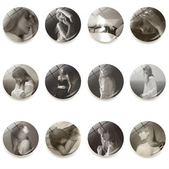 Taylor's Distress Poem Society TTPD Taylor Swift New Album Fridge Sticker Crystal Glass Magnetic Whiteboard Sticker Decorations 25mm 