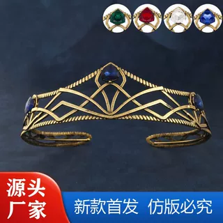 新款亚马逊希腊女神额饰水钻结婚头饰合金彩钻几何发箍水晶饰品