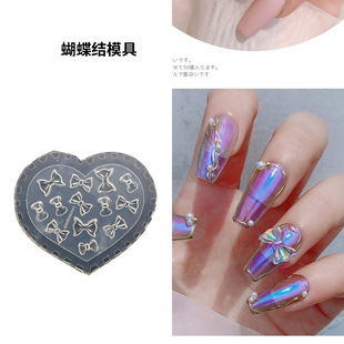Highly Transparent Manicure Film with Fingertip Bow Silicone Mold DIY Nail Decoration Carved Transparent Easy-To-Mold Abrasive Tool
