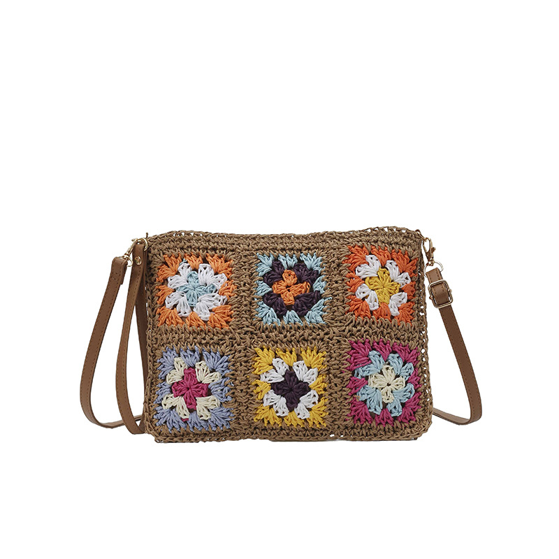 Casual vacaciones tejido bolso de hombro para mujeres 2026 nueva moda personalidad bolso pequeño diario tejido de paja plegable bolso