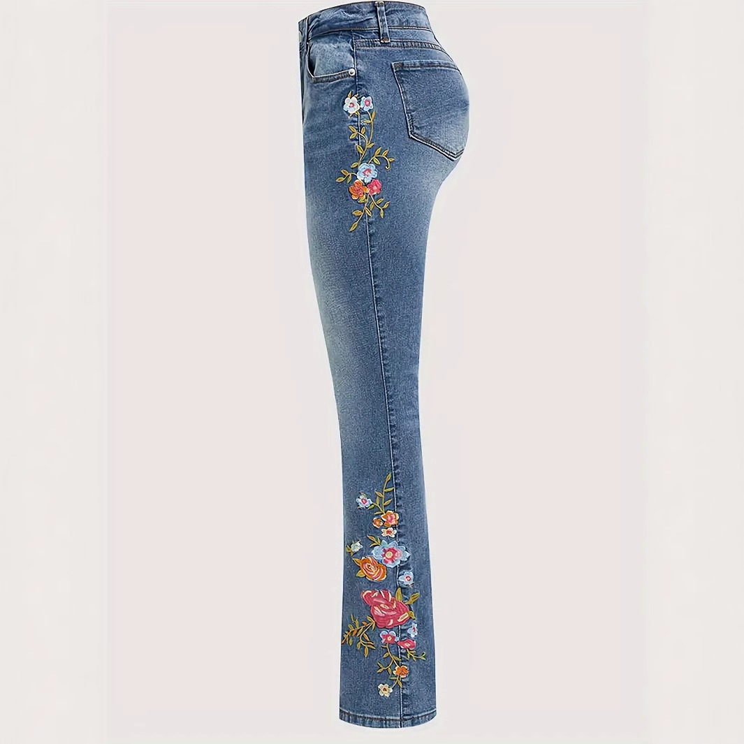European And American Women's Fashion Embroidered Fashionable Personality Low Waist High Elasticity Ins Trend Slim Fit_ecoleips.com