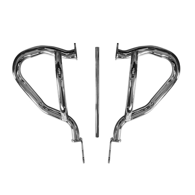 Applicable to Lifan V400 electroplated silver carbon steel bumper retractable lumbar support folding backrest one-stop modification (Motorcycle bumper) - electroplating-reinforced-bumper