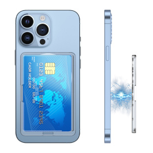 Cross-border hot sale iPhone14 magsafe transparent card holder mobile phone back sticker for Apple magnetic card holder card holder