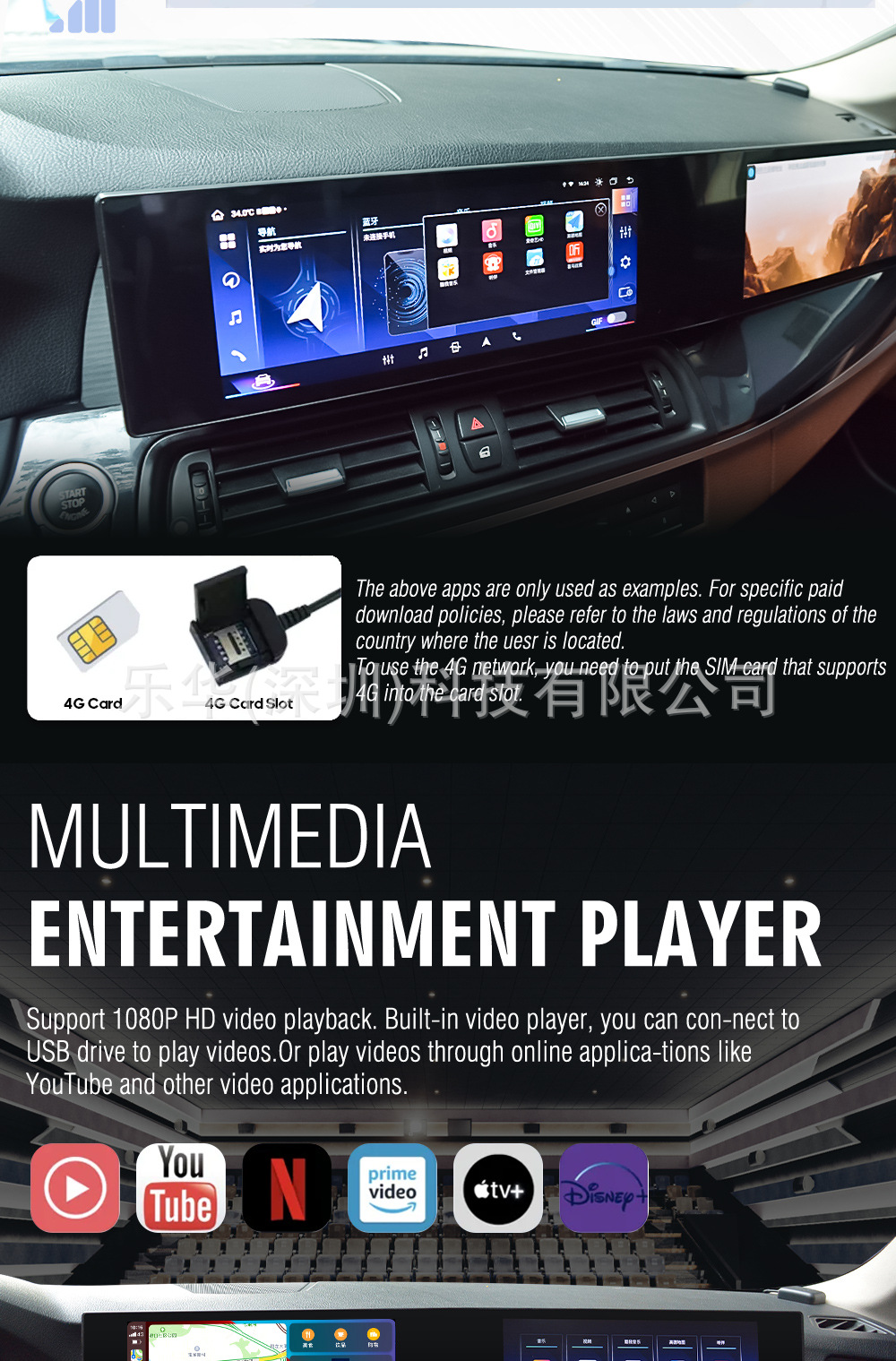 Suitable for Bmw 3/5/7 Series Large Dual-Screen Systems, Old-To-New Android System Dvd Navigation All-In-One Dual-Screen Unit