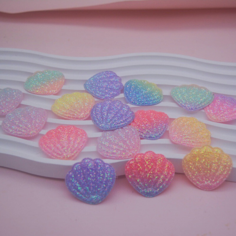 DIY children's accessories gold powder colorful marine series simulation shell shoes and hats bag cake card decoration DIY children's accessories gold powder colorful marine series simulation shell shoes and hats bag cake card decoration