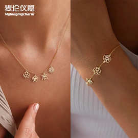 欧美跨境十二月份生辰花手链女个性可DIY组合吊坠项链感恩节饰品