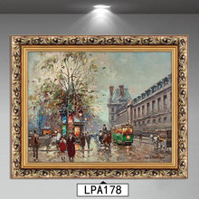 革马兰世界名画安托万巴黎街景装饰画餐厅古典风景油画欧式横版壁