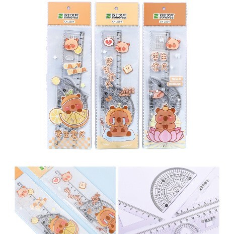 工場卸売新しいクリエイティブ透明定規学生定規三角プレート試験絵画 4 ピース定規卸売|undefined