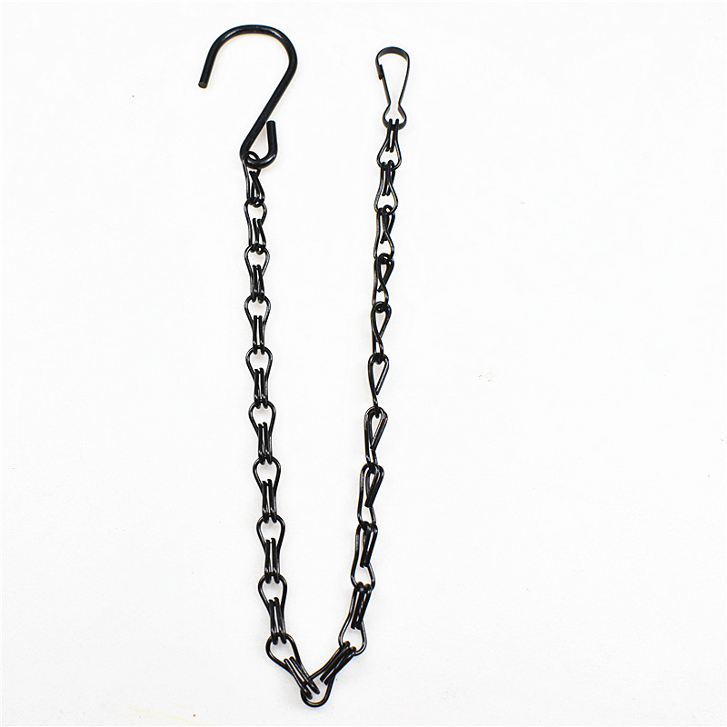 Cadena de doble gancho negra para colgar, cadena para jaulas de pájaros, cadena para colgar letreros, cadena de hierro con doble figura de ocho, cadena para macetas, cadena para iluminación