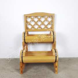 安吉信诚外贸花园双层鼓桶花架阳台木花架攀爬架多肉绿萝双层花盆