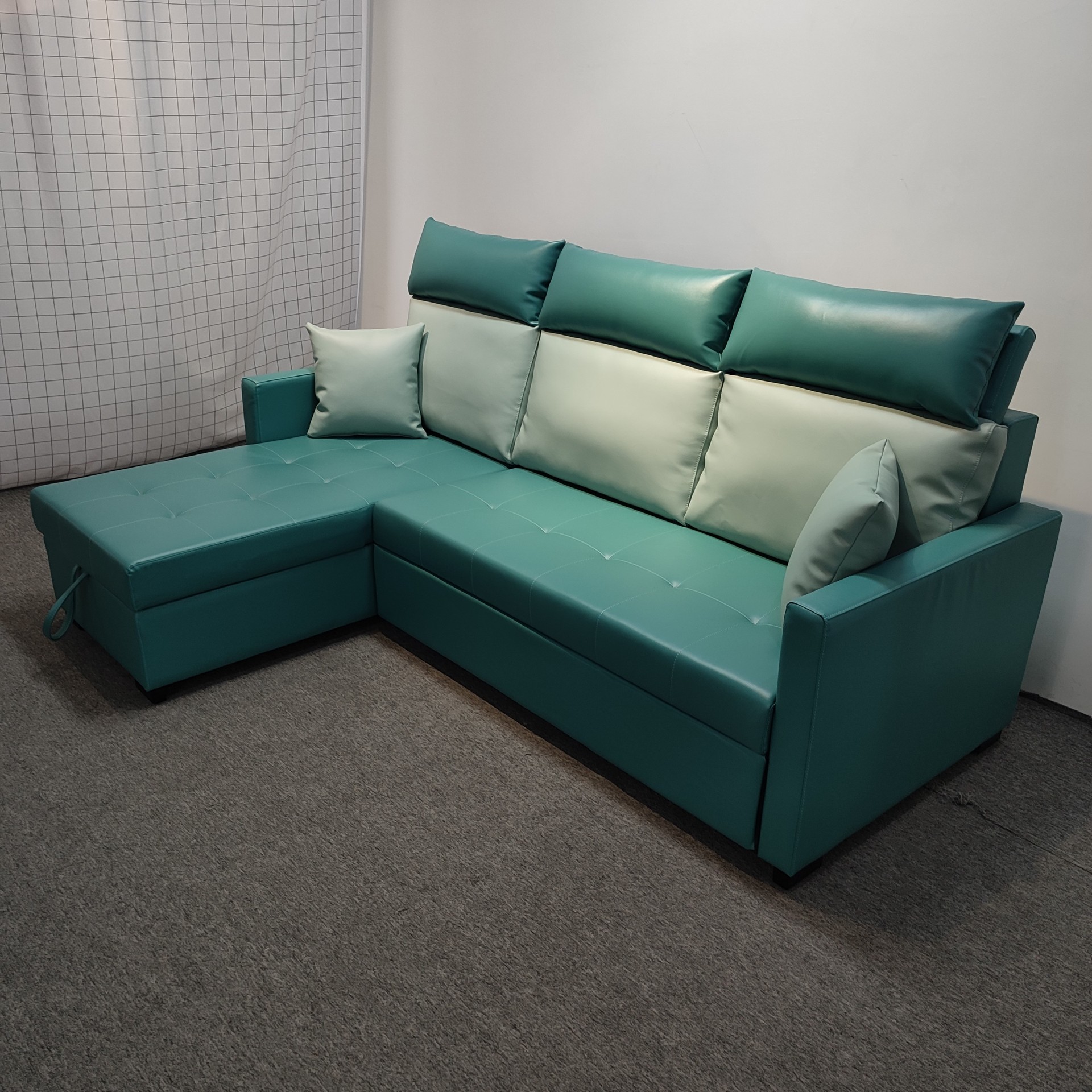 Art de cuero plegable multifuncional doble uso sofá cama dormitorio apartamento pequeño tipo de casa