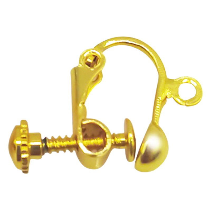 With ball screw ear clip converter pure copper rotating ear hole painless non-slip anti-drop children's earrings ear clip accessories