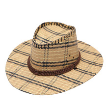 批发 男士西部牛仔帽 可折叠女士草编沙滩遮阳爵士帽支持一件代发