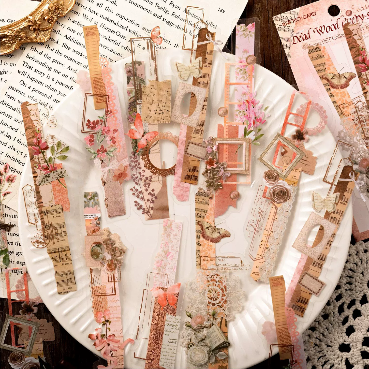 Момо чернила бумажная комната лабораторная серия ПЭТ наклейка Сумка винтажный коллаж ручной счет DIY декоративные наклейки 20 штук 6 моделей