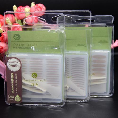 Green Color Double Eyelid Stickers 240 Times Invisible Skin Tone Grid Olive-Shaped Puffy Eyes Unisex Beauty Eye A259
