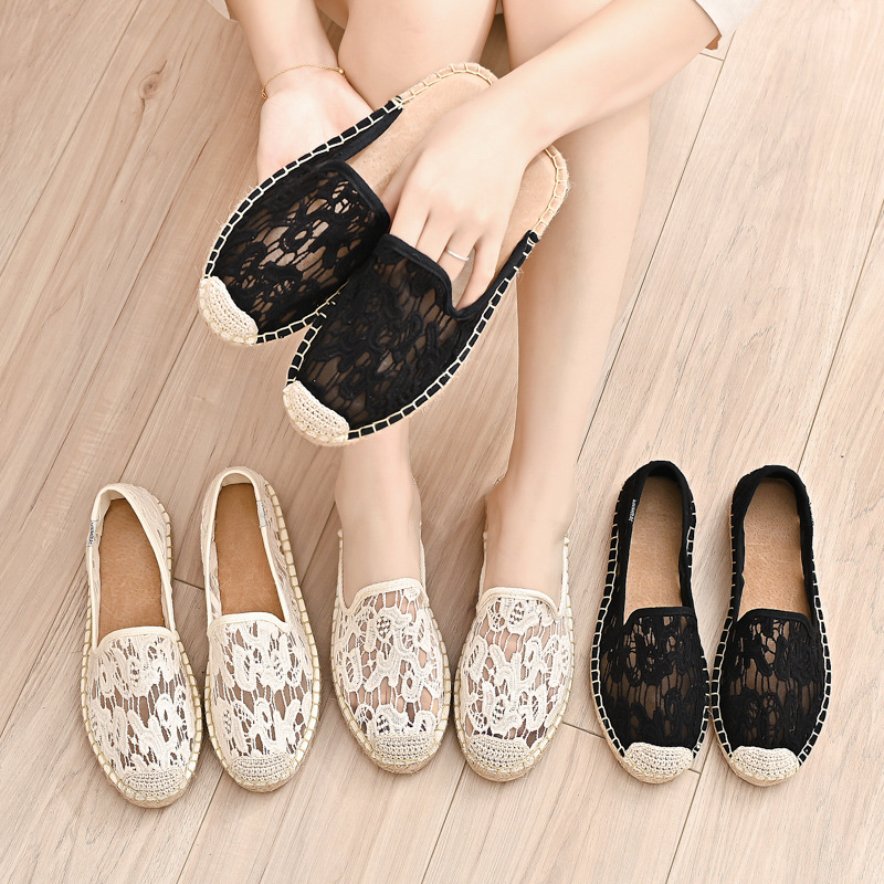 Spring/Summer Soft Sole Mesh Breathable Women’s Casual Shoes With Hollow Half Tug Lazy Footwear Linen Grass Knitted Sandals