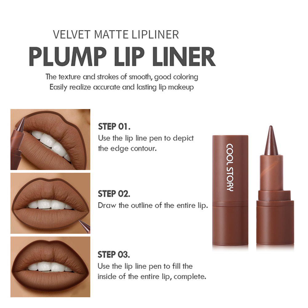 Matte lipstick, earth tone eyeshadow cream for autumn and winter, gradient blend lip liner lip combo undefined