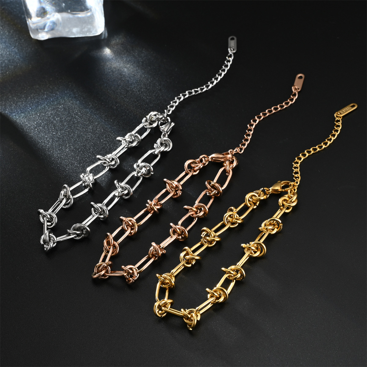 Daily Occasion Stainless Steel Material Simple Style Geometric Stainless Steel Bracelets 1 Piece
