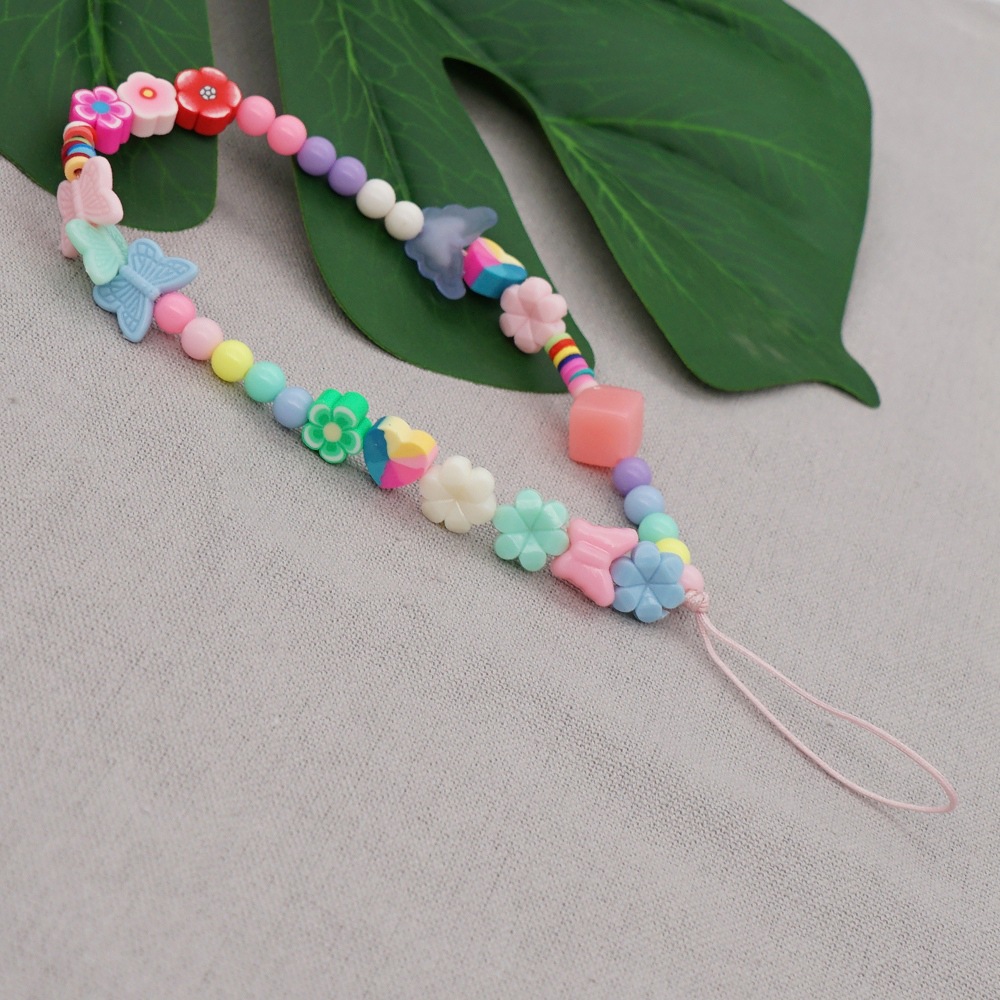 Letter Pattern Bohemian Soft  Flower Daisy Mobile Phone Lanyard
