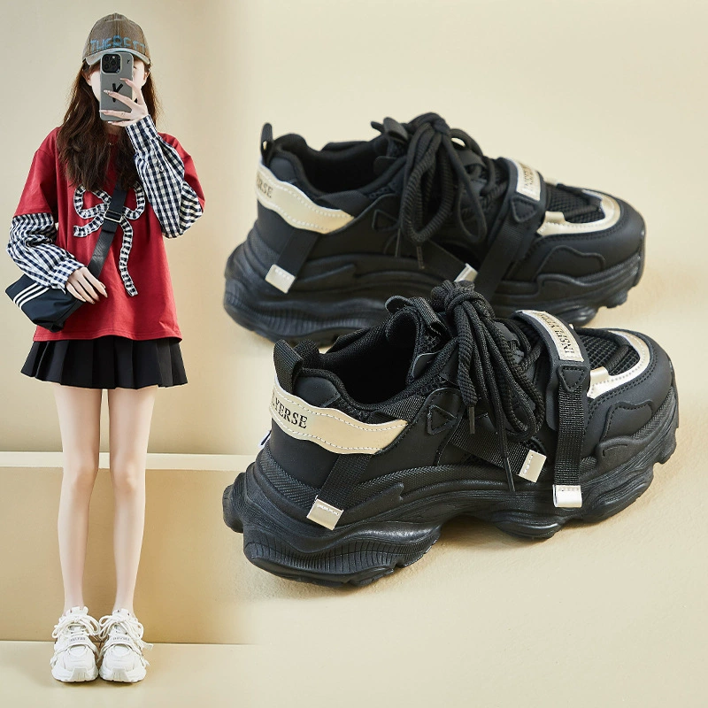 Ins Корейская версия новой папы обувь для девочек 2025 весенний студенческий спорт бег повседневная обувь толстая подошва увеличивается ZL7525