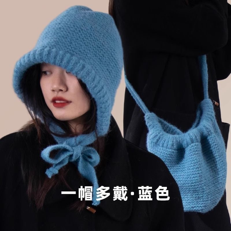 Sombrero de invierno, gorra de bolsa, gorra de punto de doble propósito, gorra de lana al aire libre de invierno, gorra de lana y gorra de punto a prueba de viento