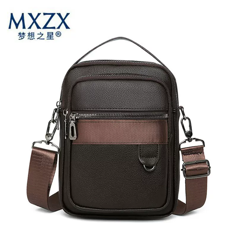 男包2024新款一件代发防泼水PU斜挎包手提商务通勤单肩包简约休闲