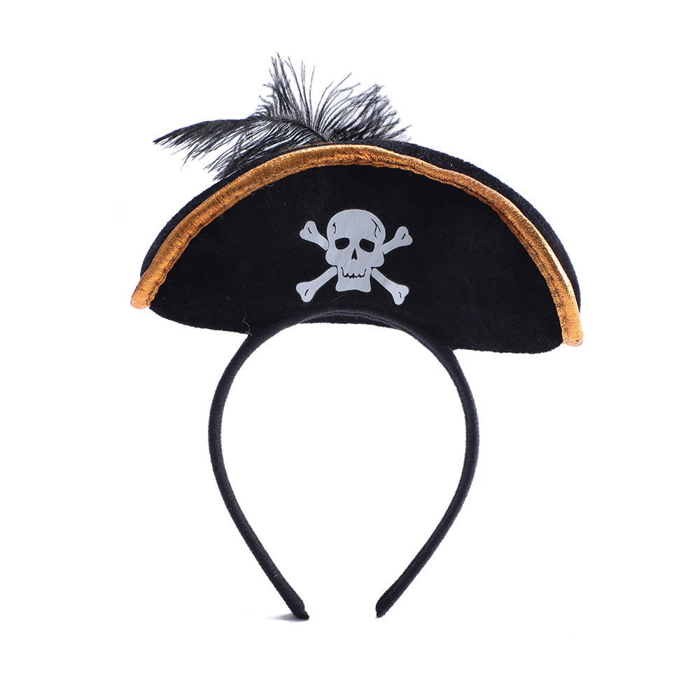 Halloween pirata del Caribe sombrero de cabeza bandero fantasma día de los piratas bandejas de cabello props espectáculo banderoles británicos