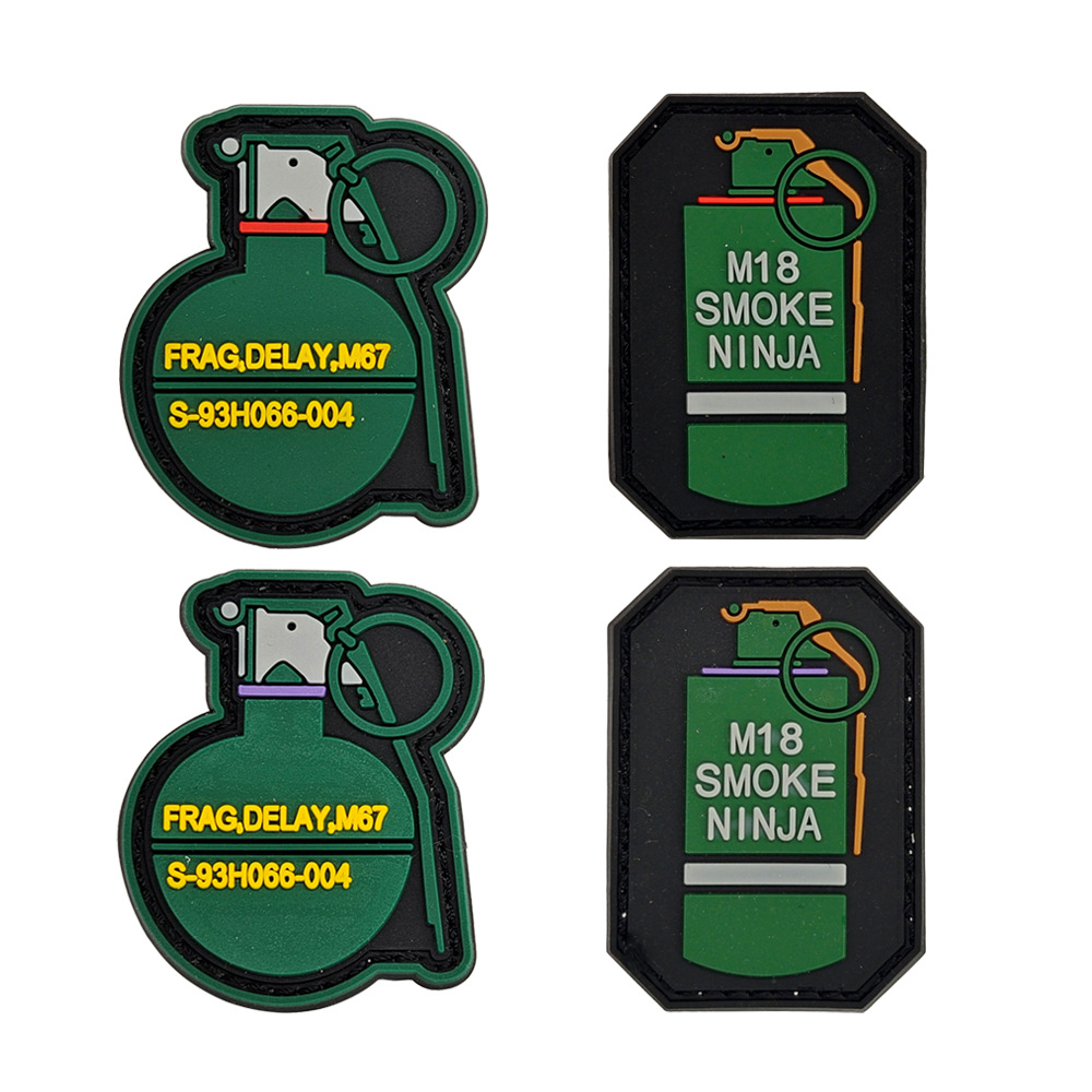 M67 M18 Smoke Ninja战术魔术贴章 Pvc橡胶补丁带勾面软胶徽章