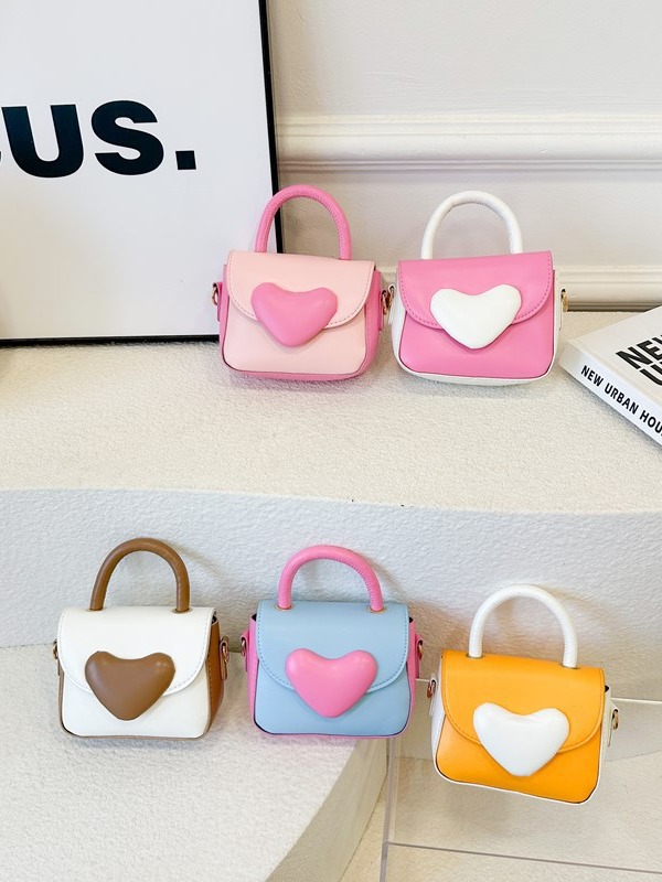 Bolsos para chicas coreanas de dibujos animados de amor contra colores de moda extranjera para niños de un solo hombro bolso de cambio