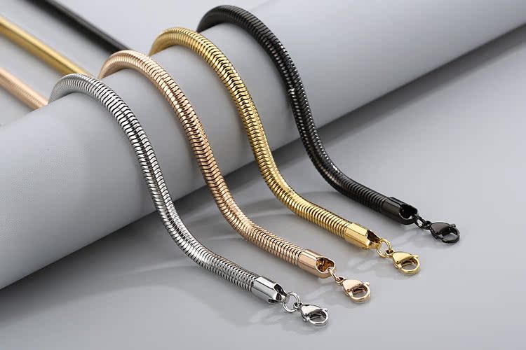 Simple Stainless Steel Fashion Thick Snake Bone Chain Necklace_colorza_4