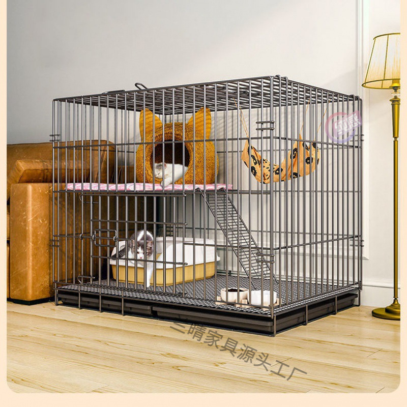 Cat Cage Household with Toilet Integrated Indoor Two-Layer Space-Free Super Large Free Space Cat Nest Cat House Villa