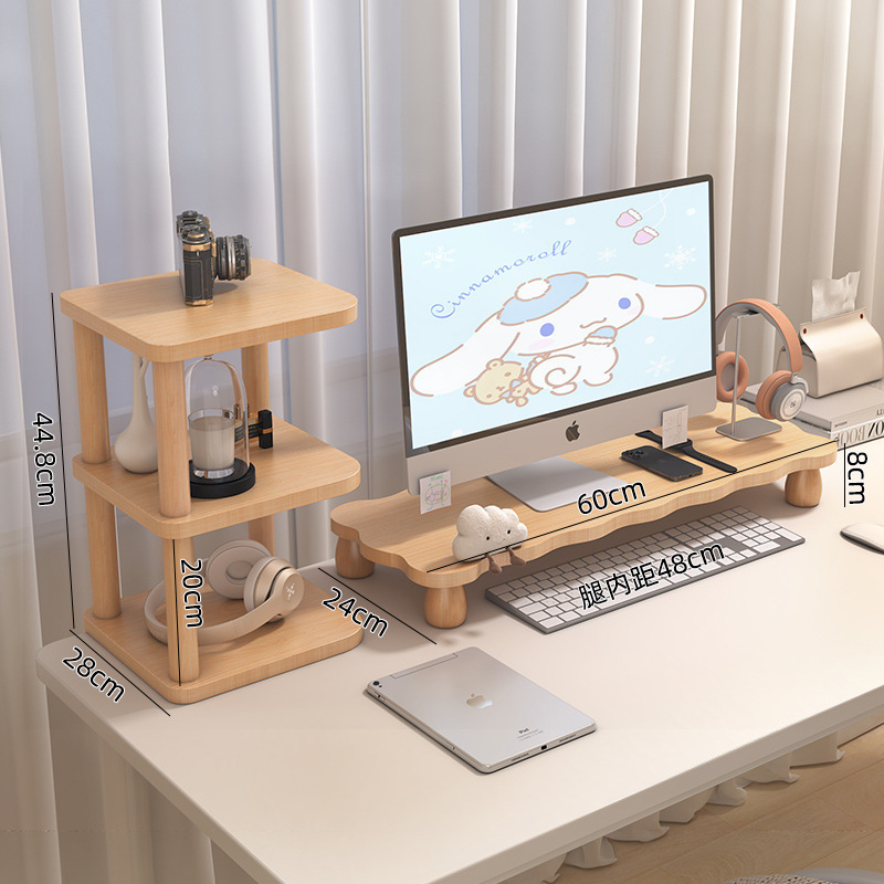 雲型デスクトップパソコンスタンド、モニタースタンド、オフィスワークステーションディスプレイ収納ラック|undefined