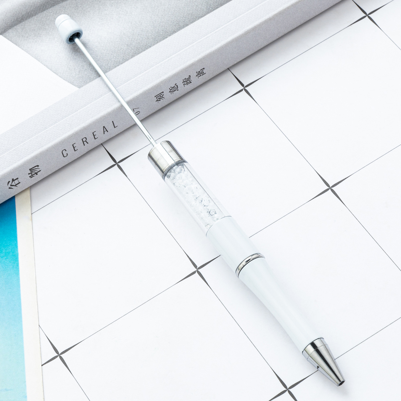 Bolígrafo con cuentas de cristal de bricolaje bolígrafo con cuentas de plástico giratorio multicolor bolígrafo de regalo publicitario creativo al por mayor