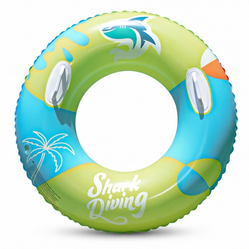 Transfronterizos ampliados con mango de barco de anclaje arco iris anillo de natación para adultos anillo de natación infláble arco iris de gran tamaño para hombres y mujeres