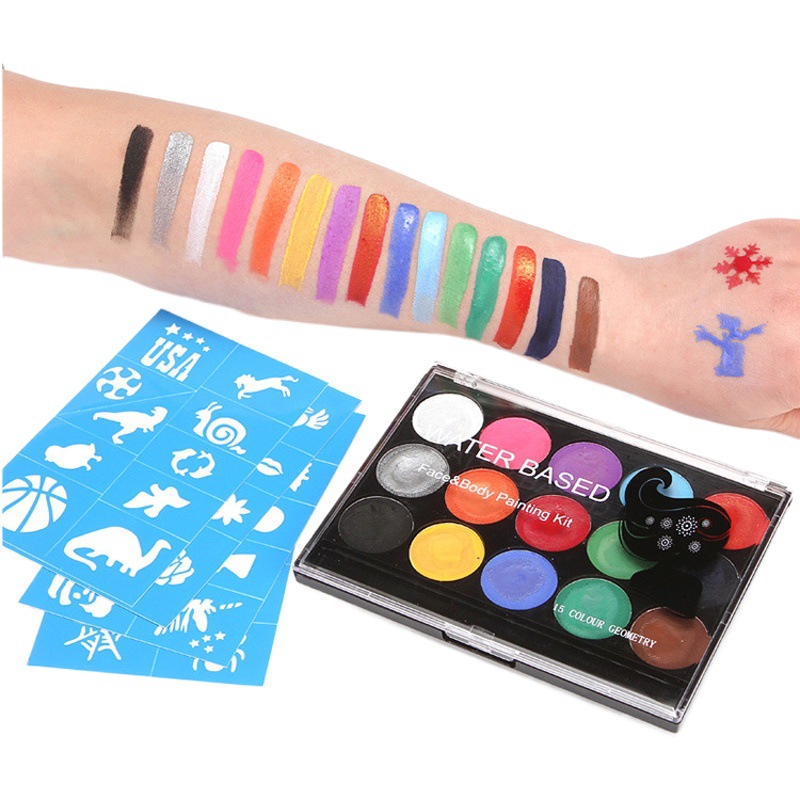 Nuevo Halloween cuerpo pintura hueco tatuaje etiqueta plantilla Cosplay fiesta vacaciones plantilla