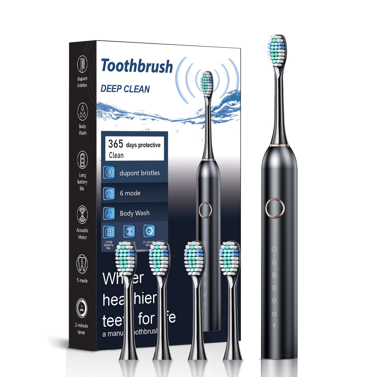 Electric Toothbrush Cross-Border Exclusive Popular Adult Household Sonic Vibration Toothbrush Couple Soft-Bristled Electric Toothbrush