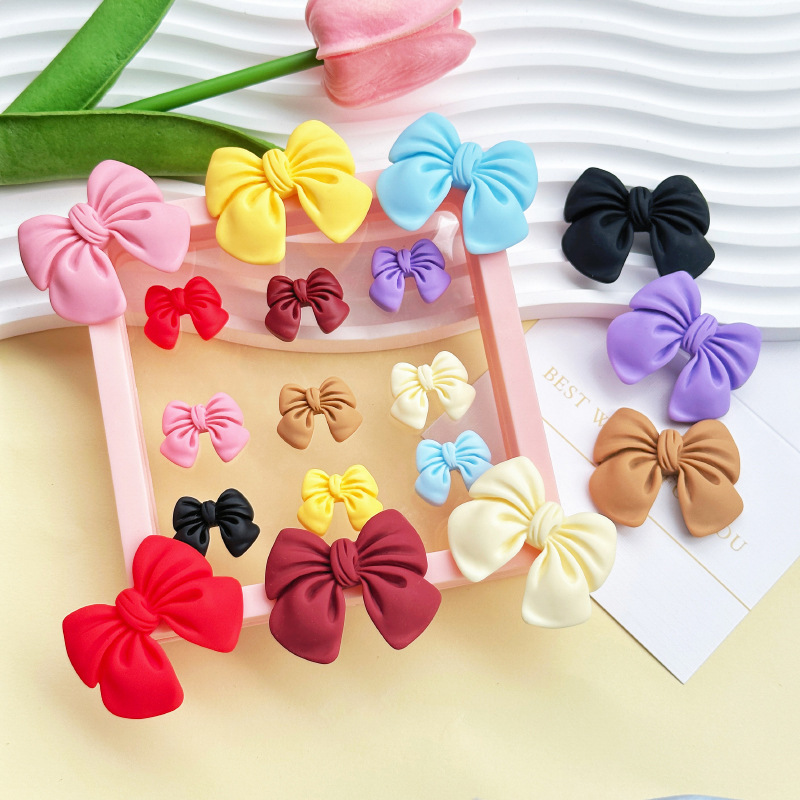 Cartoon simulation bow tie diy resin accessories mobile phone case cream glue DIY hairpin handmade material wholesale