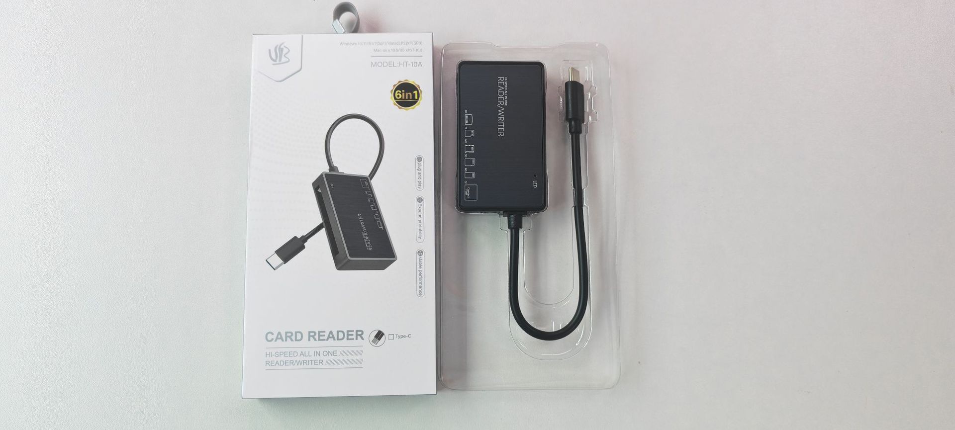 Ventas de la fábrica modelo privado lector de tarjetas USB2.0 HDHC teléfono móvil tarjeta de memoria de alta velocidad caja de contraseña seis en uno lector de tarjetas CF
